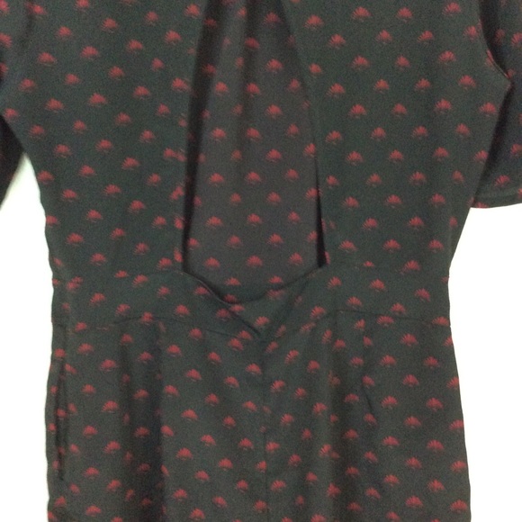 ASOS Black Red Fans Open Back Romper 10 - Picture 9 of 13